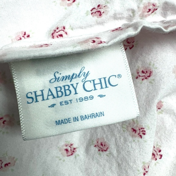 sheet 1 flat SHABBY CHIC rosebud pink tiny flowers 82x96 queen full cottagecore - Picture 3 of 16